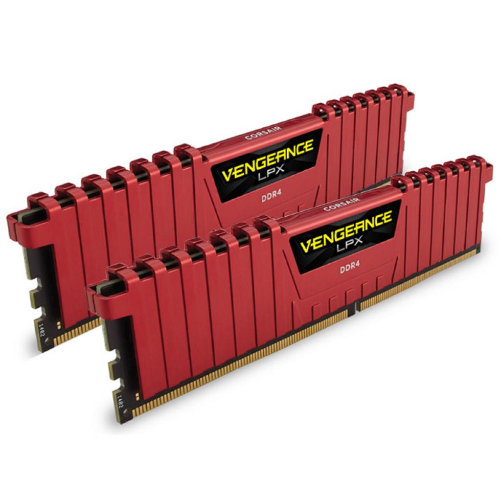 Модуль памяти для компьютера DDR4 16GB (2x8GB) 2400 MHz Vengeance LPX Red CORSAIR (CMK16GX4M2A2400C1