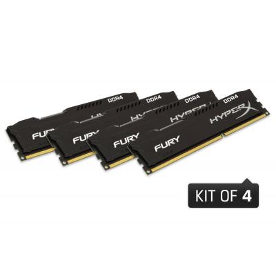 Модуль памяти для компьютера DDR4 16GB (4x4GB) 2400 MHz Fury Blac Kingston (HX424C15FBK4/16)
