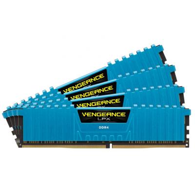 Модуль памяти для компьютера DDR4 16GB (4x4GB) 2400 MHz Vengeance LPX Blue CORSAIR (CMK16GX4M4A2400C